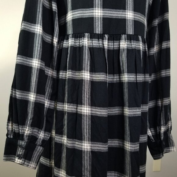 NEW Knox Rose Plaid Flannnel Babydoll Dress L Womens casual Boho Cottagecore - Picture 6 of 9